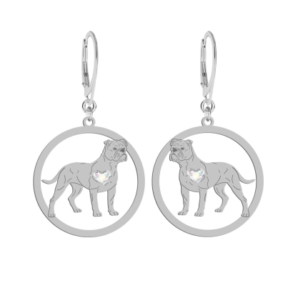 Kolczyki z psem Bulldog Kontynentalny srebro GRAWER GRATIS - MEJK Jewellery