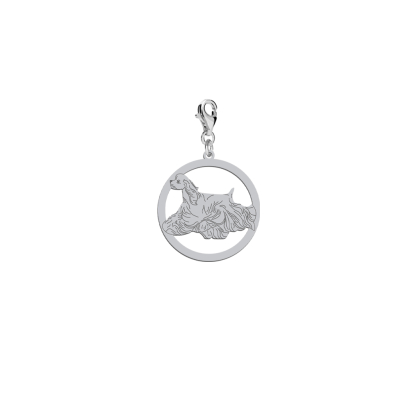 Charms z psem grawerem American Cocker Spaniel srebro - MEJK Jewellery