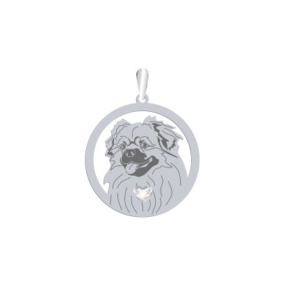 Zawieszka z psem grawer Tibetan Spaniel srebro - MEJK Jewellery