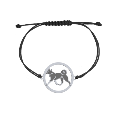 Silver Karelian Bear Dog string bracelet, FREE ENGRAVING - MEJK Jewellery