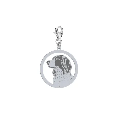 Charms z psem Seter Irlandzki Czerwono-Biały srebro GRAWER GRATIS - MEJK Jewellery