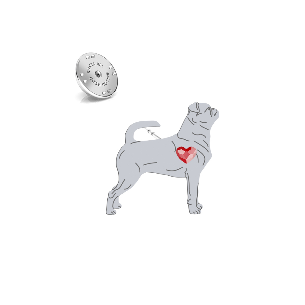 Silver Petit Brabancon pin with a heart - MEJK Jewellery