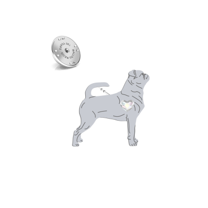 Silver Petit Brabancon pin with a heart - MEJK Jewellery