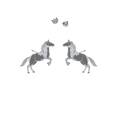 Kolczyki Koń American Paint Horse srebro - MEJK Jewellery