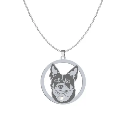 Naszyjnik z psem grawerem Australian Kelpie srebro - MEJK Jewellery