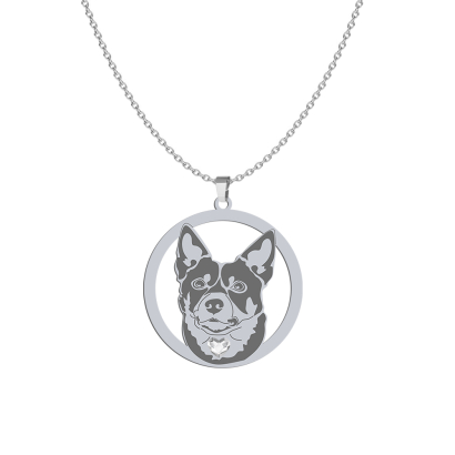 Naszyjnik z rasą Australijski Kelpie srebro GRAWER GRATIS - MEJK Jewellery