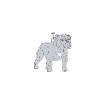 Zawieszka z psem grawerem English Bulldog srebro - MEJK Jewellery