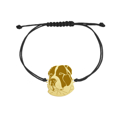 Owczarek Środkowoazjatycki pozłacana bransoletka sznurek GRAWER GRATIS - MEJK Jewellery