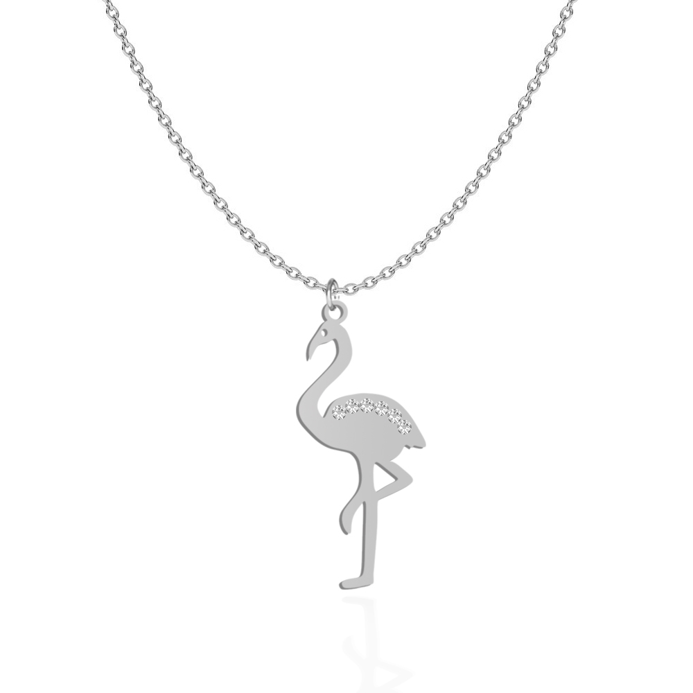 Naszyjnik Srebrny z Flamingiem