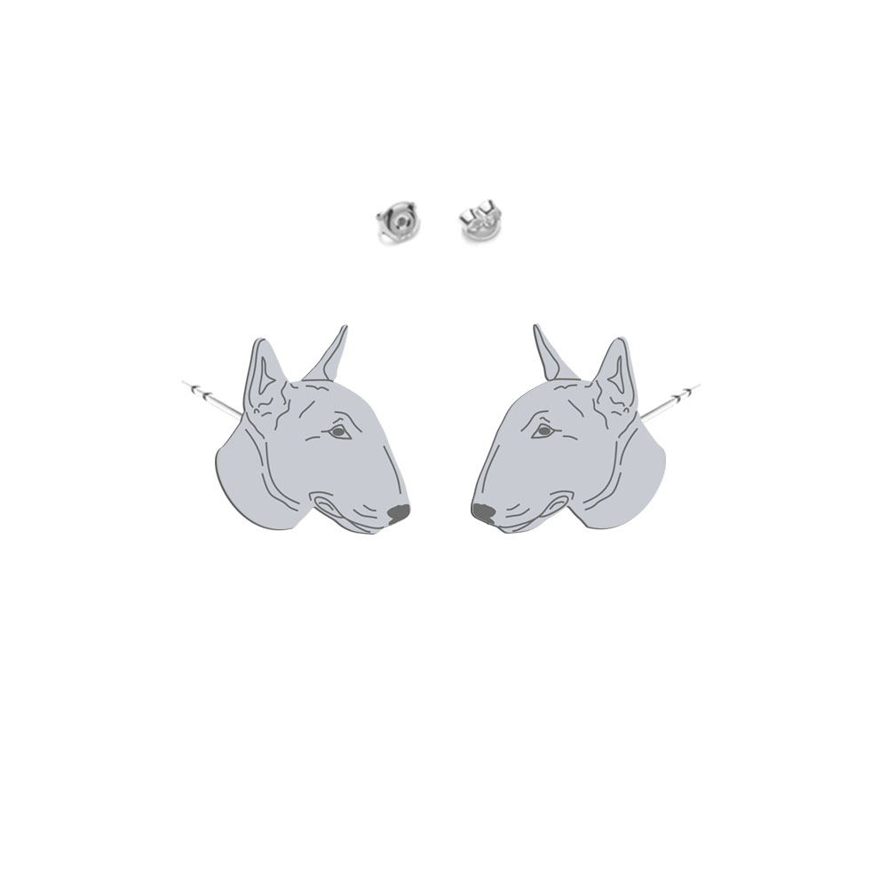 Kolczyki z psem Miniature Bull Terrier srebro - MEJK Jewellery