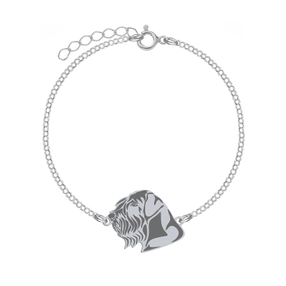 Silver Giant Schnauzer engraved bracelet - MEJK Jewellery