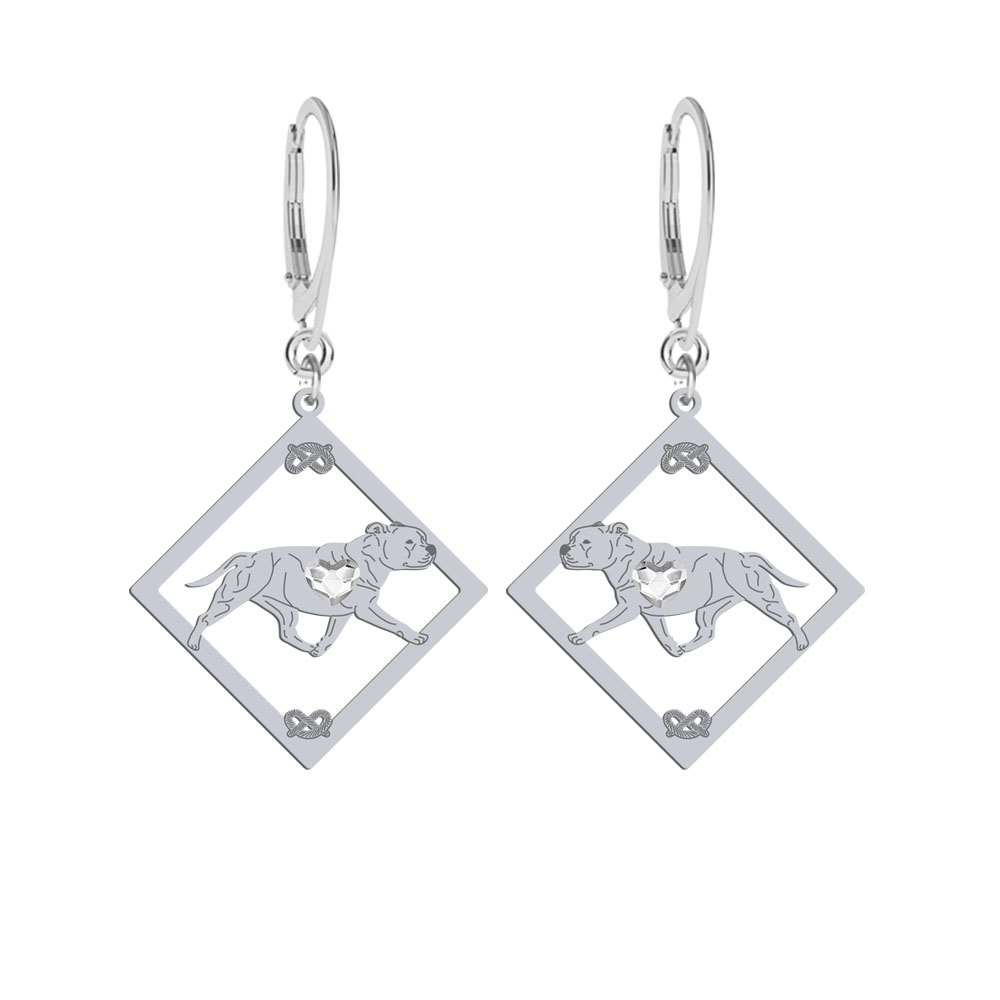 Kolczyki z psem Staffordshire Bull Terrier srebro GRAWER GRATIS - MEJK Jewellery