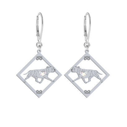 Kolczyki z psem Staffordshire Bull Terrier srebro GRAWER GRATIS - MEJK Jewellery