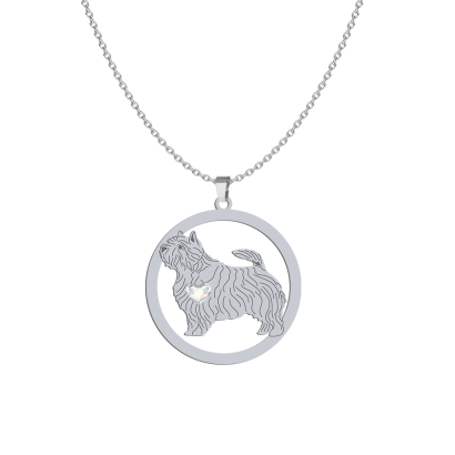 Silver Norwich Terrier necklace with a heart, FREE ENGRAVING - MEJK Jewellery