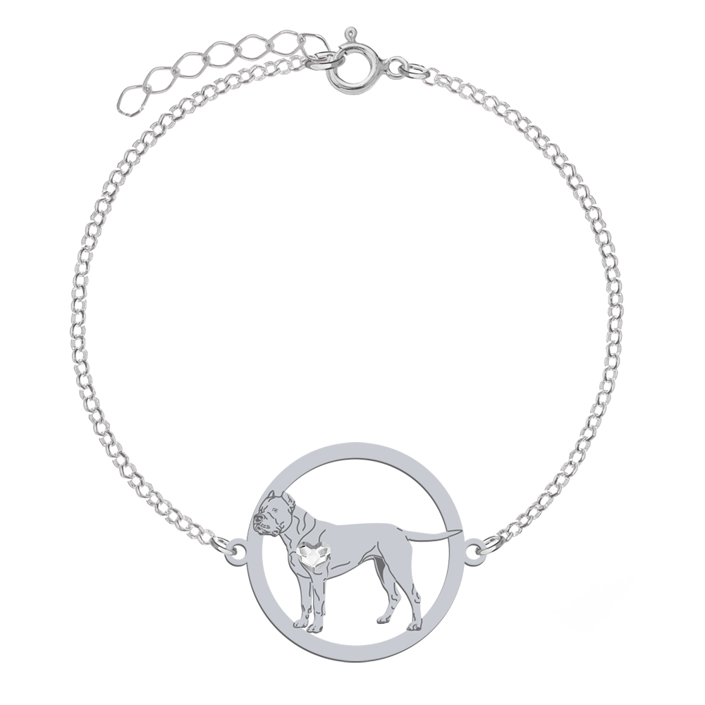 Silver Dogo Argentino bracelet, FREE ENGRAVING - MEJK Jewellery