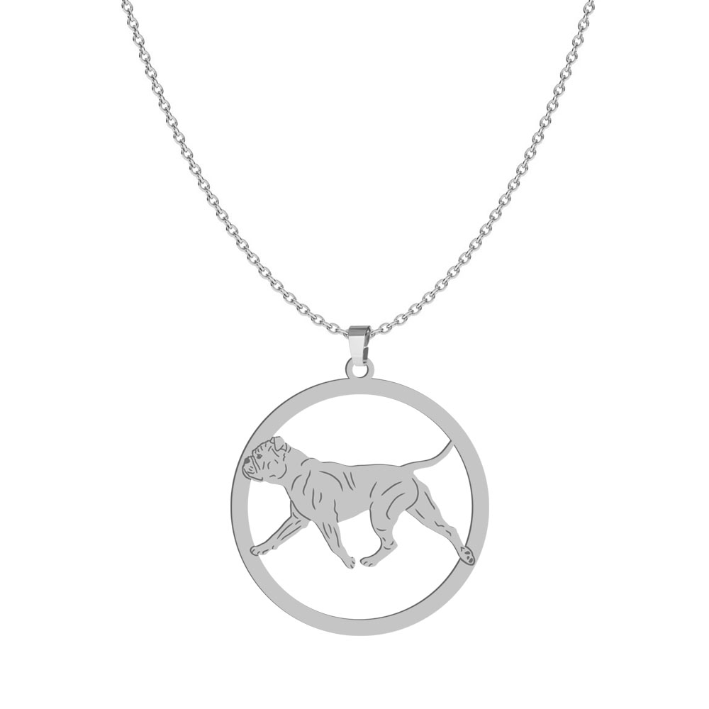 Silver Continental Bulldog necklace, FREE ENGRAVING - MEJK Jewellery