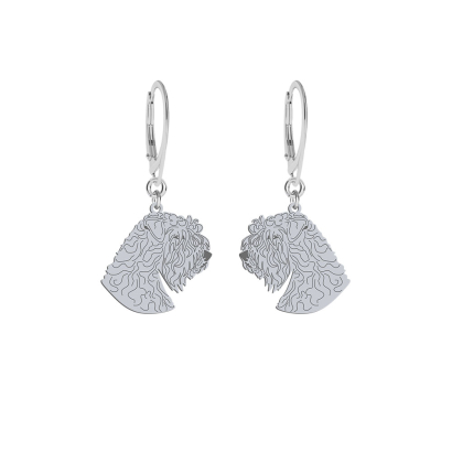 Silver Irish Soft-coated Wheaten Terrier engraved earrings - MEJK Jewellery