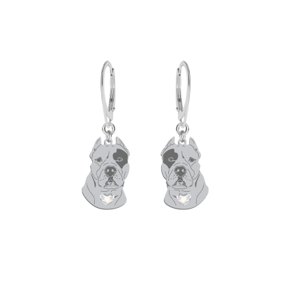Silver Dogo Argentino engraved earrings - MEJK Jewellery