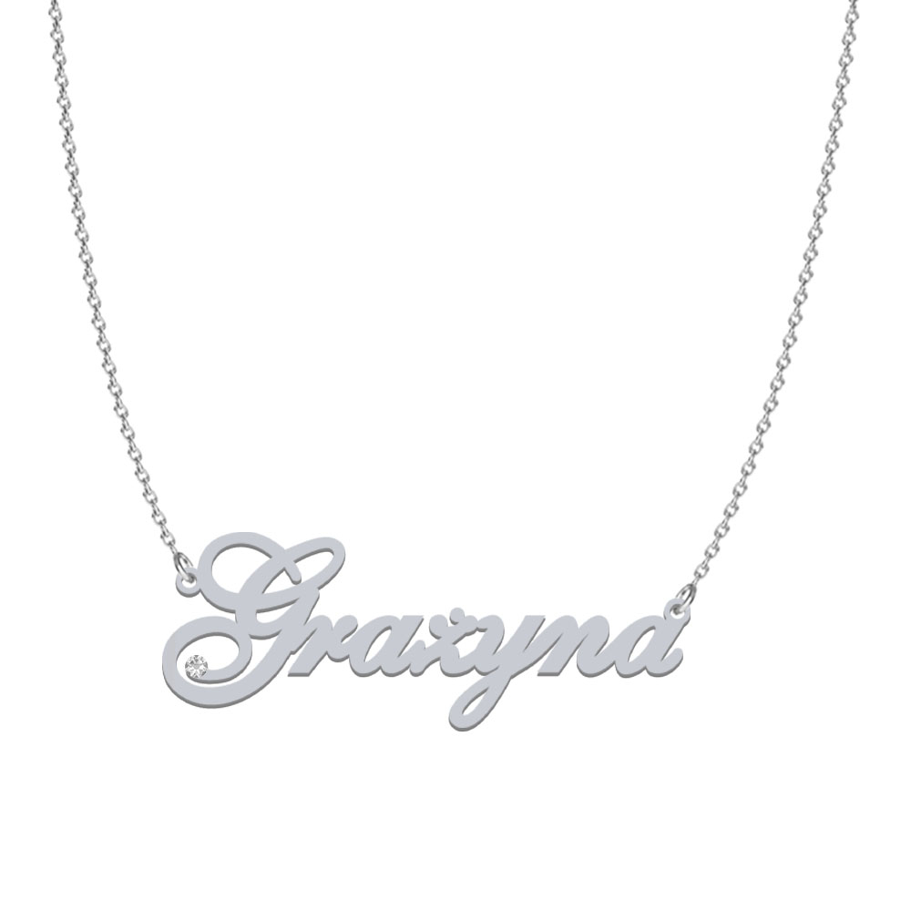 GRAŻYNA  necklace in rhodium-plated or gold-plated silver