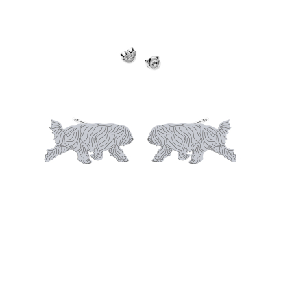 Silver South Russian Shepherd Dog earrings - MEJK Jewellery