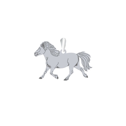 Silver Shetland pony pendant, FREE ENGRAVING - MEJK Jewellery