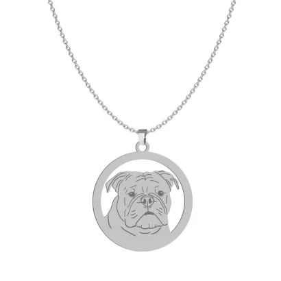 Naszyjnik z psem Continental Bulldog srebro GRAWER GRATIS  - MEJK Jewellery