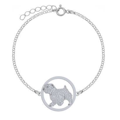 Silver Norfolk terrier engraved bracelet - MEJK Jewellery