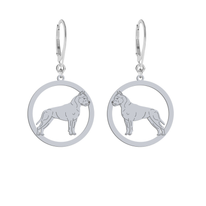 Kolczyki z psem rasy American Staffordshire Terrier srebro GRAWER GRATIS - MEJK Jewellery