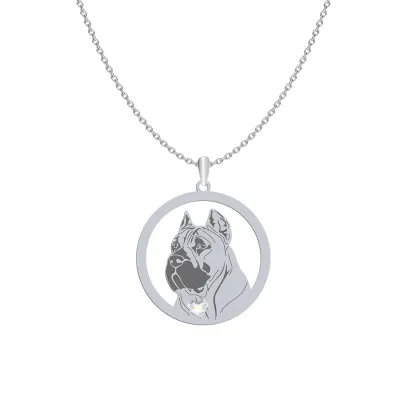 Naszyjnik z sercem psem Dog Kanaryjski srebro GRAWER GRATIS - MEJK Jewellery