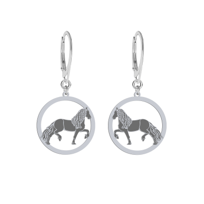 Silver Friesian Horse earrings, FREE ENGRAVING - MEJK Jewellery