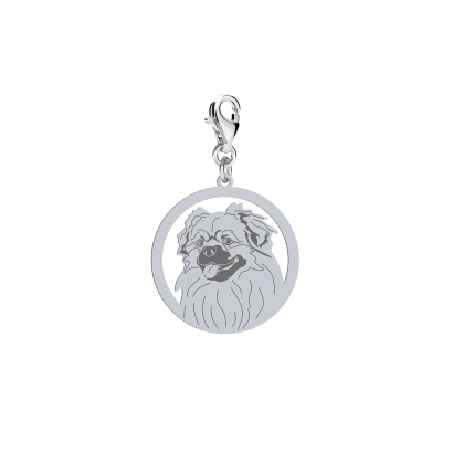 Charms z psem grawer Tibetan Spaniel srebro - MEJK Jewellery
