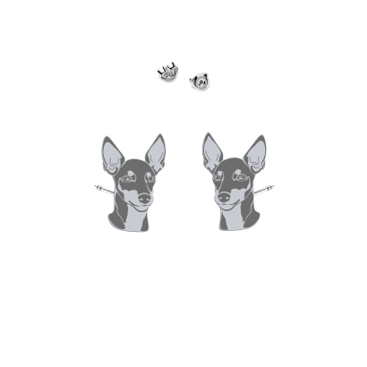Kolczyki z psem English Toy Terrier srebro - MEJK Jewellery