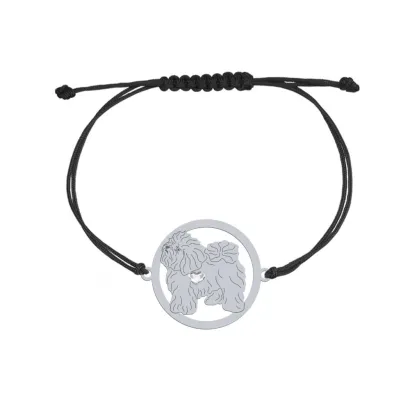 Bransoletka z psem Bolończyk srebro sznurek GRAWER GRATIS - MEJK Jewellery
