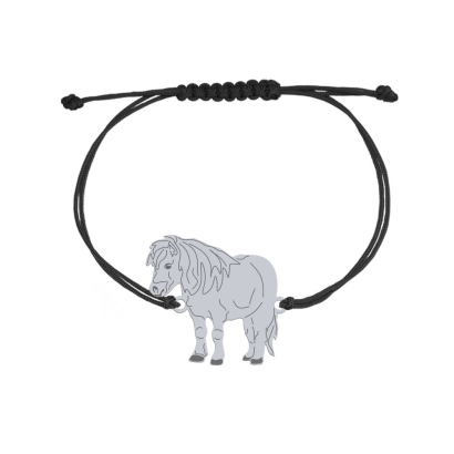 Silver Shetland pony string bracelet, FREE ENGRAVING - MEJK Jewellery