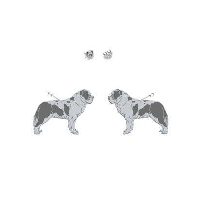 Kolczyki z psem Saint Bernard Dog srebro - MEJK Jewellery