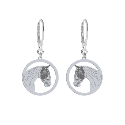 Silver American Paint Horse earrings, FREE ENGRAVING - MEJK Jewellery