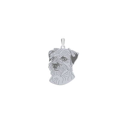 Silver Border Terrier pendant, FREE ENGRAVING - MEJK Jewellery
