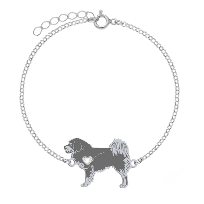 Silver Tibetan Mastiff engraved bracelet - MEJK Jewellery