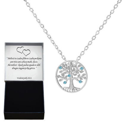  necklace TREE OF HAPPINESS silver rhodium plated or gold-plated