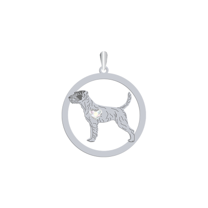 Silver Parson Russell Terrier pendant with a heart, FREE ENGRAVING - MEJK Jewellery