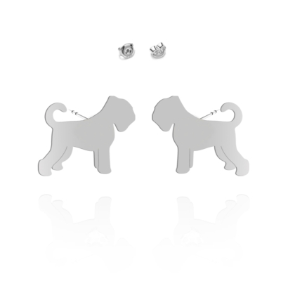 Kolczyki z psem Black Russian Terrier srebro - MEJK Jewellery