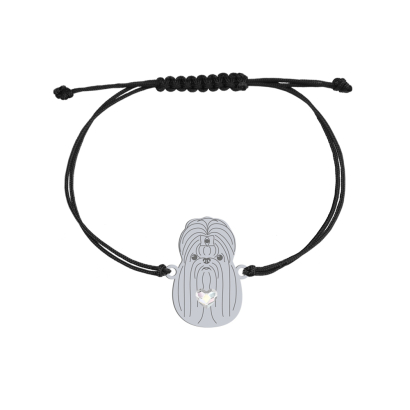 Silver Shih tzu string bracelet, FREE ENGRAVING - MEJK Jewellery