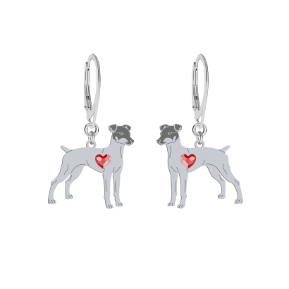 Silver Japanese Terrier engraved earrings - MEJK Jewellery
