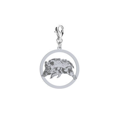 Charms z psem Łajka Zachodniosyberyjska srebro GRAWER GRATIS - MEJK Jewellery