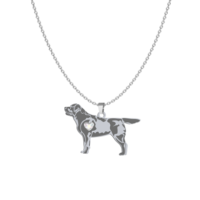 Naszyjnik z sercem psem Labrador Retriever srebro GRAWER GRATIS - MEJK Jewellery