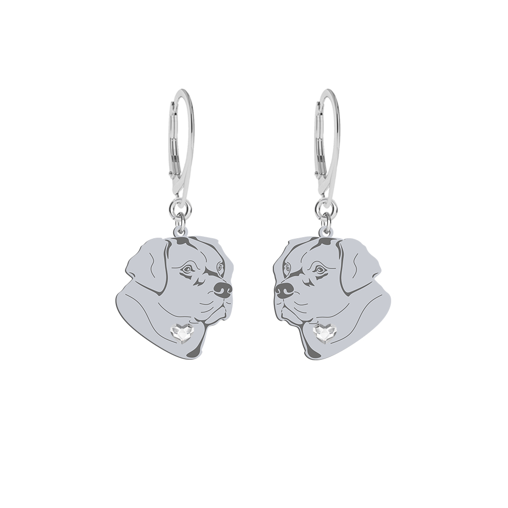 Silver Labrador Retriever earrings, FREE ENGRAVING - MEJK Jewellery