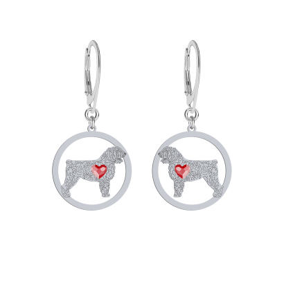 Silver Spanish Water Dog engraved earrings - MEJK Jewellery