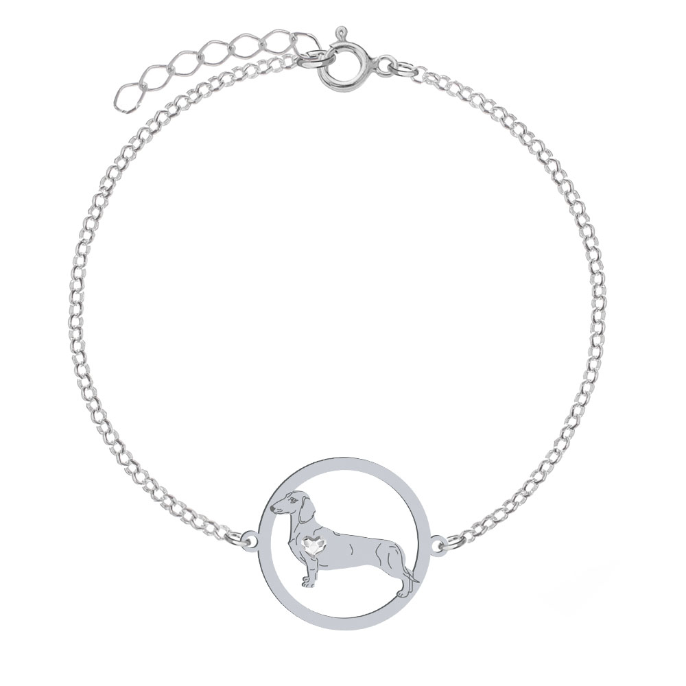 Silver Short-haired dachshund bracelet, FREE ENGRAVING - MEJK Jewellery