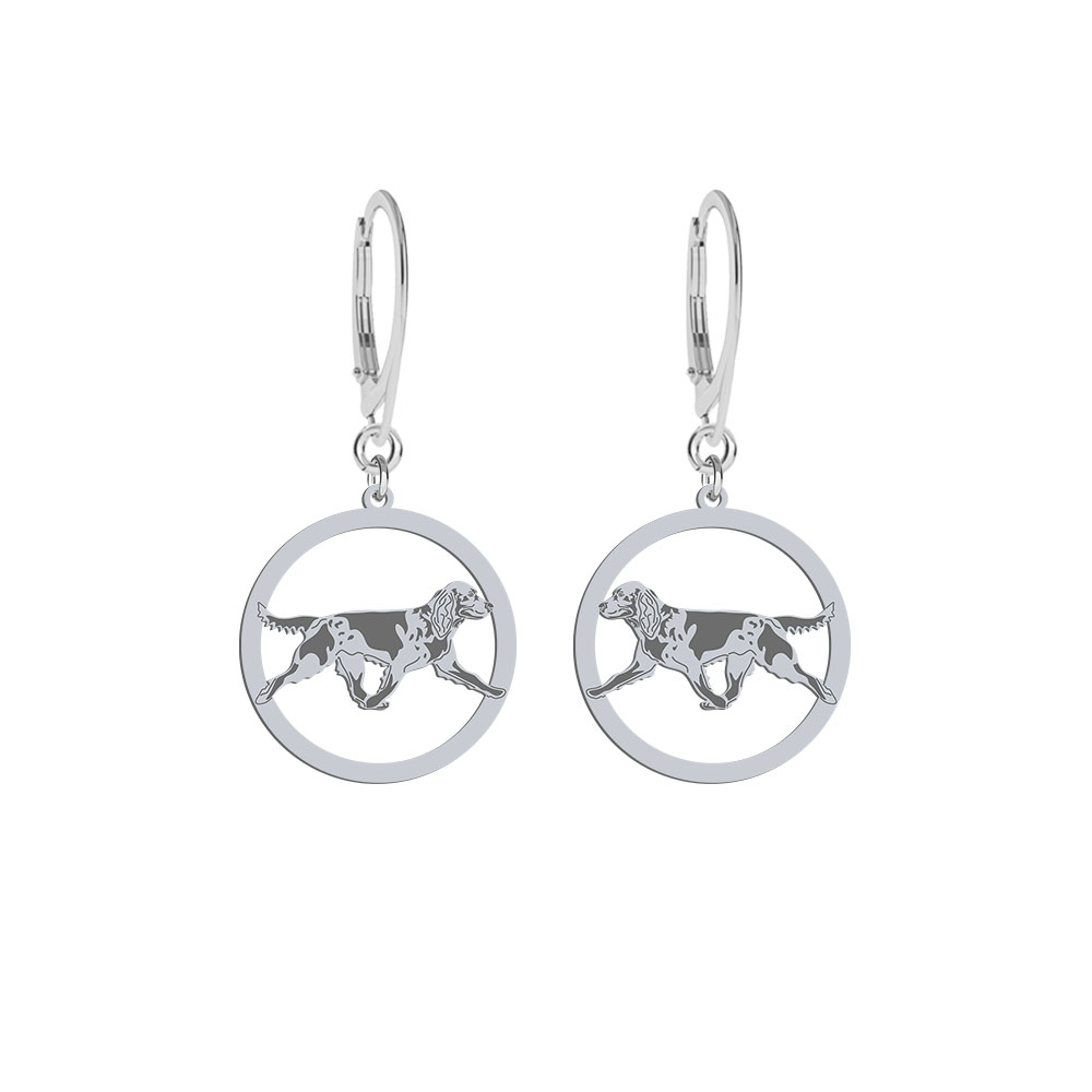 Silver Polish Hunting Spaniel earrings, FREE ENGRAVING - MEJK Jewellery