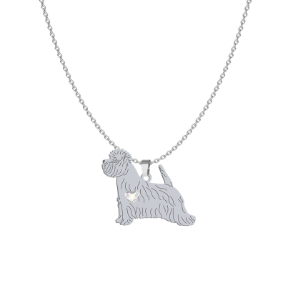 Silver West highland white terrier engraved necklace with a heart - MEJK Jewellery